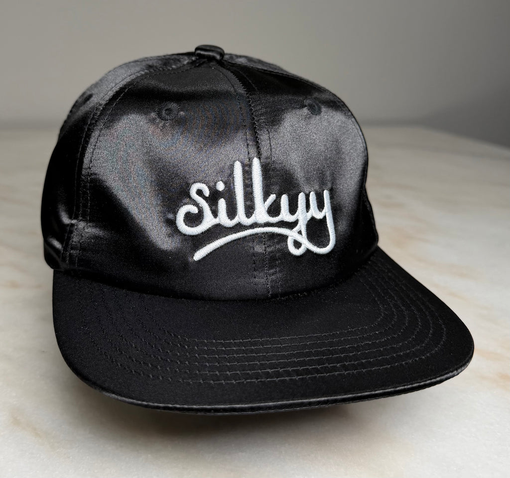 Black Satin Snapback Cap - Unisex