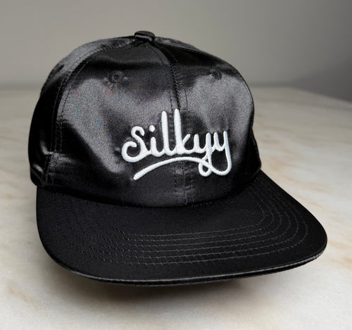 Black Satin Snapback Cap - Unisex