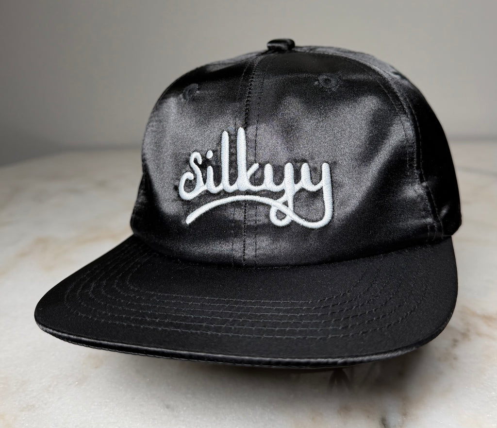 Black Satin Snapback Cap - Unisex